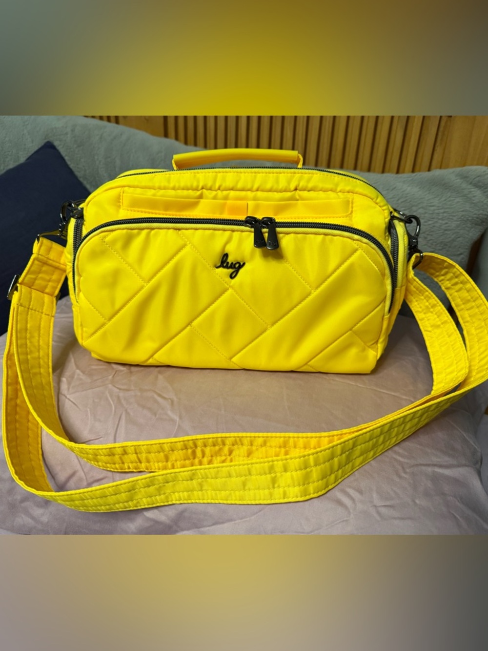 Lug Trolley crossbody bag in yellow